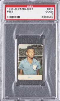 1958 Alifabolaget #635 Pele Rookie Card – PSA GD 2